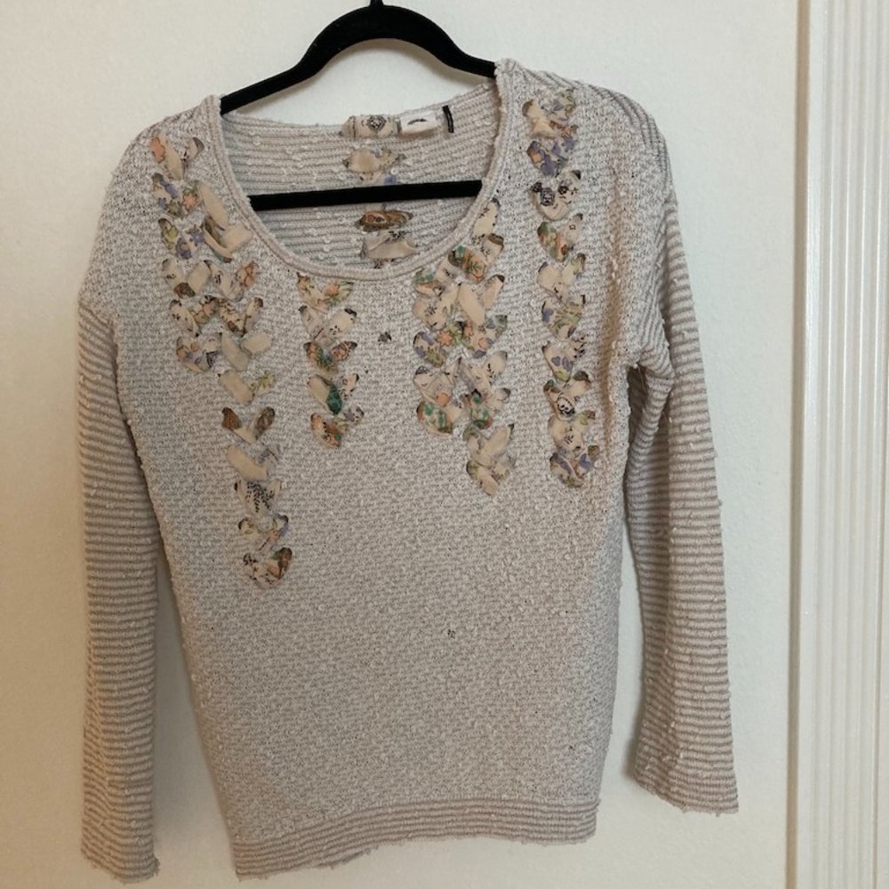 Anthropologie Cream Colored Sweater
